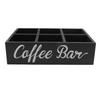 Wooden Material Coffee Station Organizer Black/White Divided Sections Coffee Bar Organizer 11.7x8x3.2in Size Storage Box