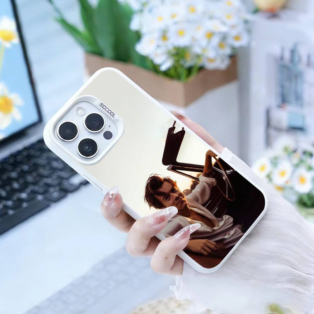 H-HaRRy Styles   Phone Case For iPhone17, 16,15,14,13,12 Pro Max White Candy Matte Shockproof Cover