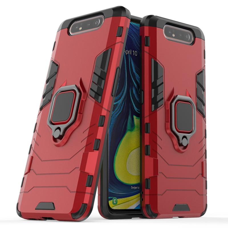 Beschermhoes Voor Samsung A80 Hoesje Ringhouder Bumper Telefoon Achterkant Voor Samsung Galaxy A80 GalaxyA80 A 80 A805 SM-A805F A805F For Galaxy A80 rood