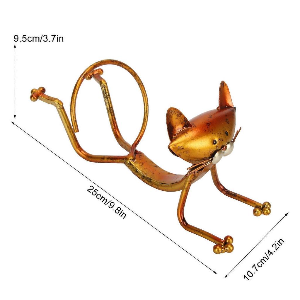 Cat Wine Holder Innovative Modern Style Decorative Metal Cat Shaped Wine Bottle Rack for Home Living Room Cabinet