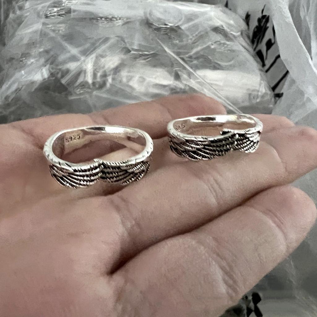 Open Designs Feather Styles Rings Adjustable Sizes Silver Plated Alloy Jewelry for Casual or Formal Occasions