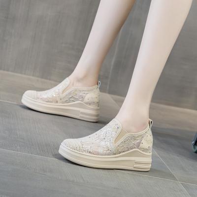 Trendy New Muffin Thick-soled Inner Height-increasing Women's Shoes Fisherman Mesh Casual Sports Shoes