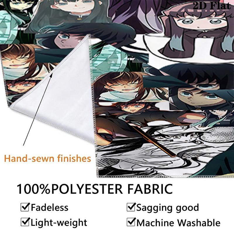 Demon Slayer Wall Tapestry Aesthetic Wall Hanging Printed Fabric Blanket Decorative Tapestries For Bedroom Living Room Home Decor