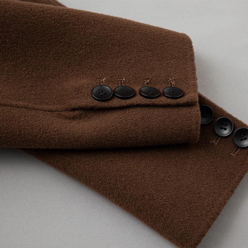 Fanzhen Men's 100% Wool Mid-Length Overcoat