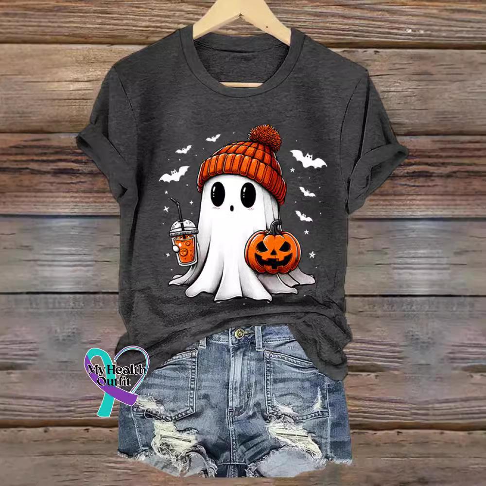 

Летний топ с круглым вырезом и принтом 3D Halloween Ghost, модные повседневные женские футболки с короткими рукавами XS