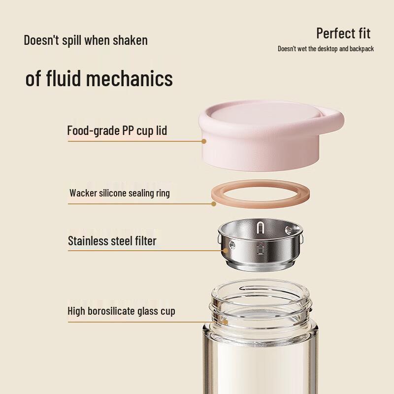 RELEA Double Wall Glass Tea Infuser Bottle