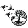 1pc, Tree Of Life And Three Little Birds Metal Wall Art 11"x11" Decorative Metal Wall Art - Tree of Life & Three Little Birds.