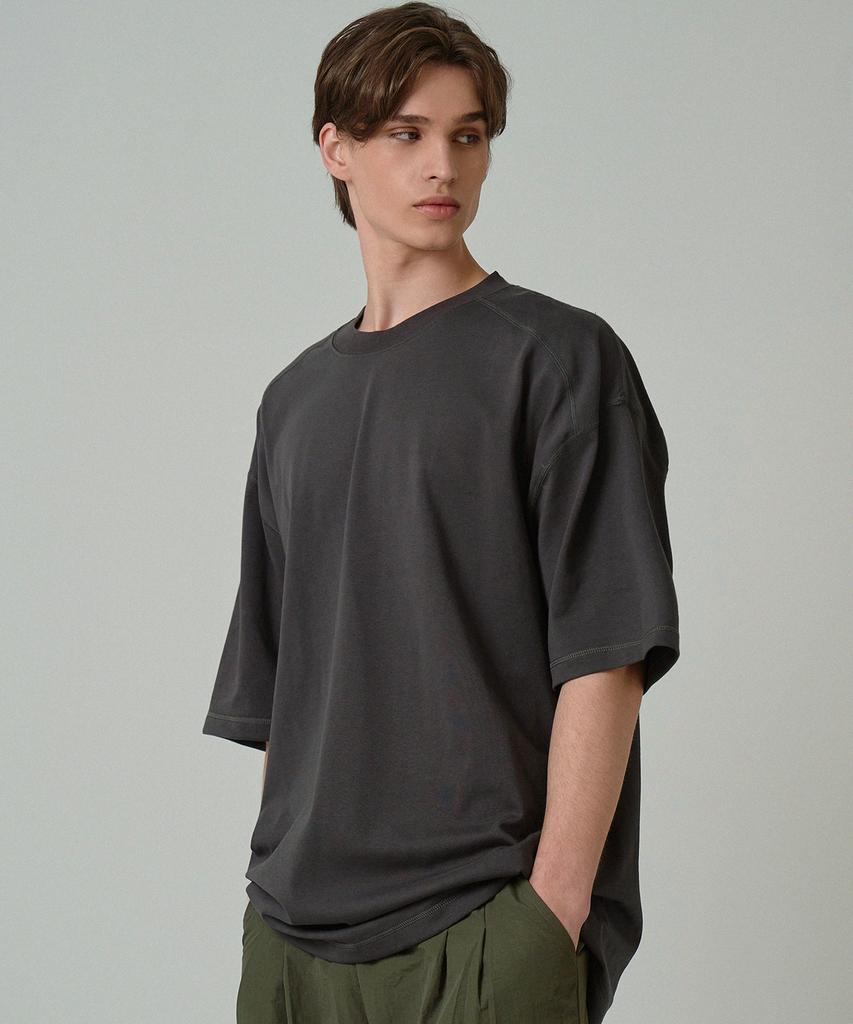 Baldebeullangko [2Pack] Cotton Cut-Out Oversized Short Sleeve T-Shirt 3 Colors
