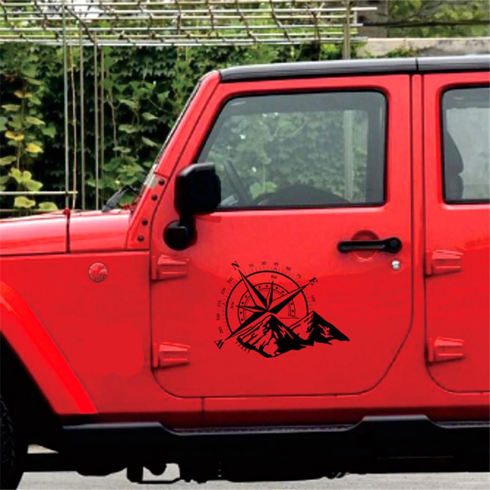Car Off Road Suv Window Glass Hoods Body Side White Compass Totem Decal Sticker