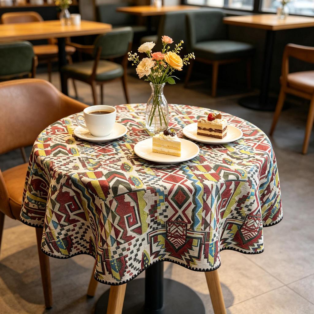 Dining Table Kitchen Everyday Use Household Pure Cotton Small Soft Fabric Round Tablecloth
