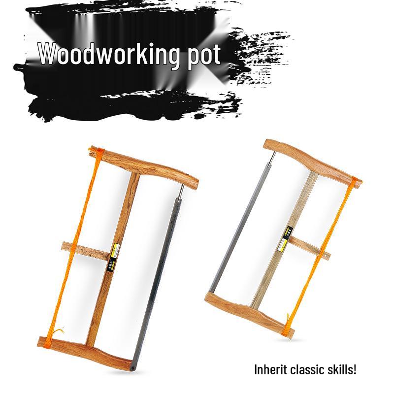 Vintage Handheld Woodworking Frame Saw - Steel Blade Tool