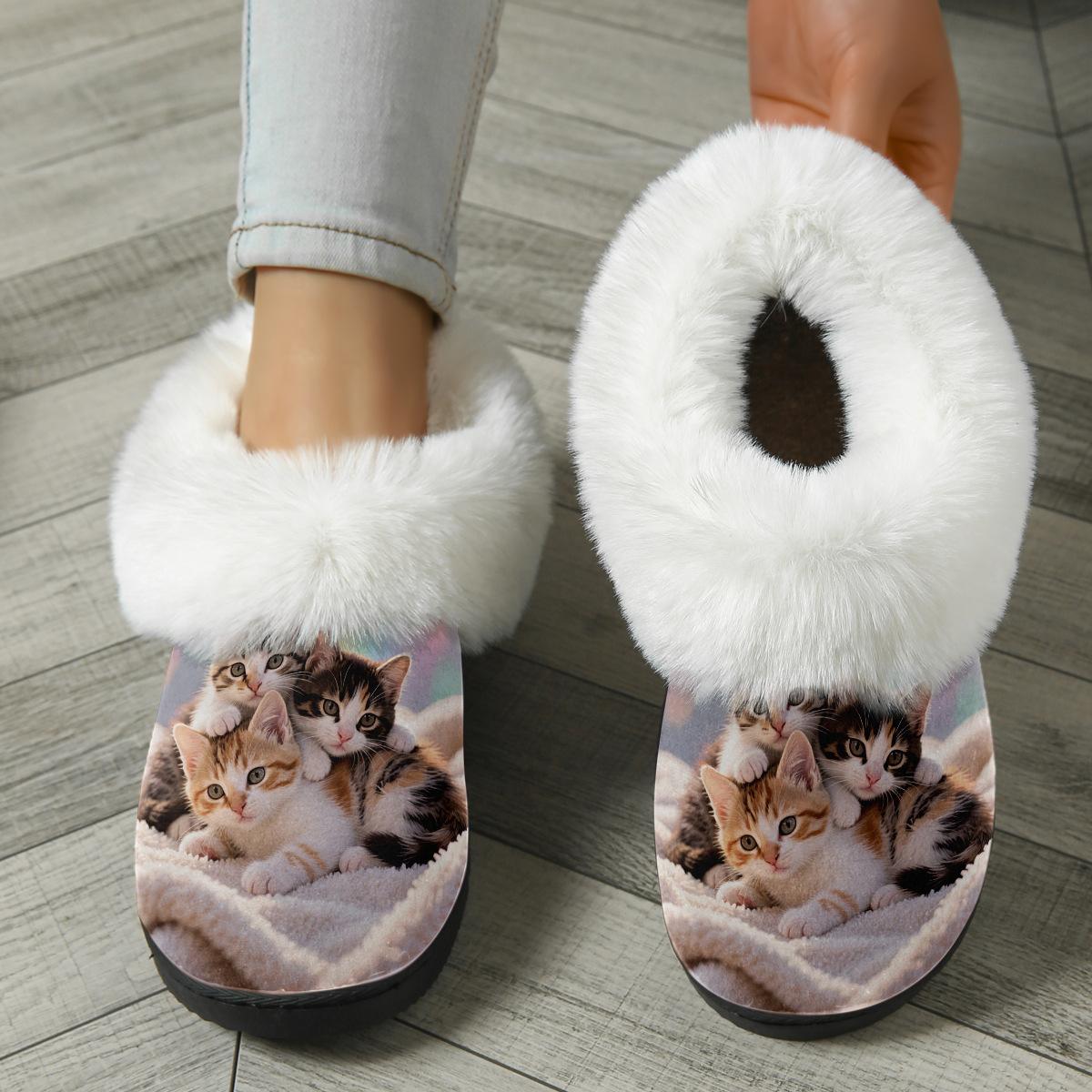 Baumwollschuhe - Warme und bequeme Freizeit-Hausschuhe für Herren - Hausschuhe für Damen 40-41 white