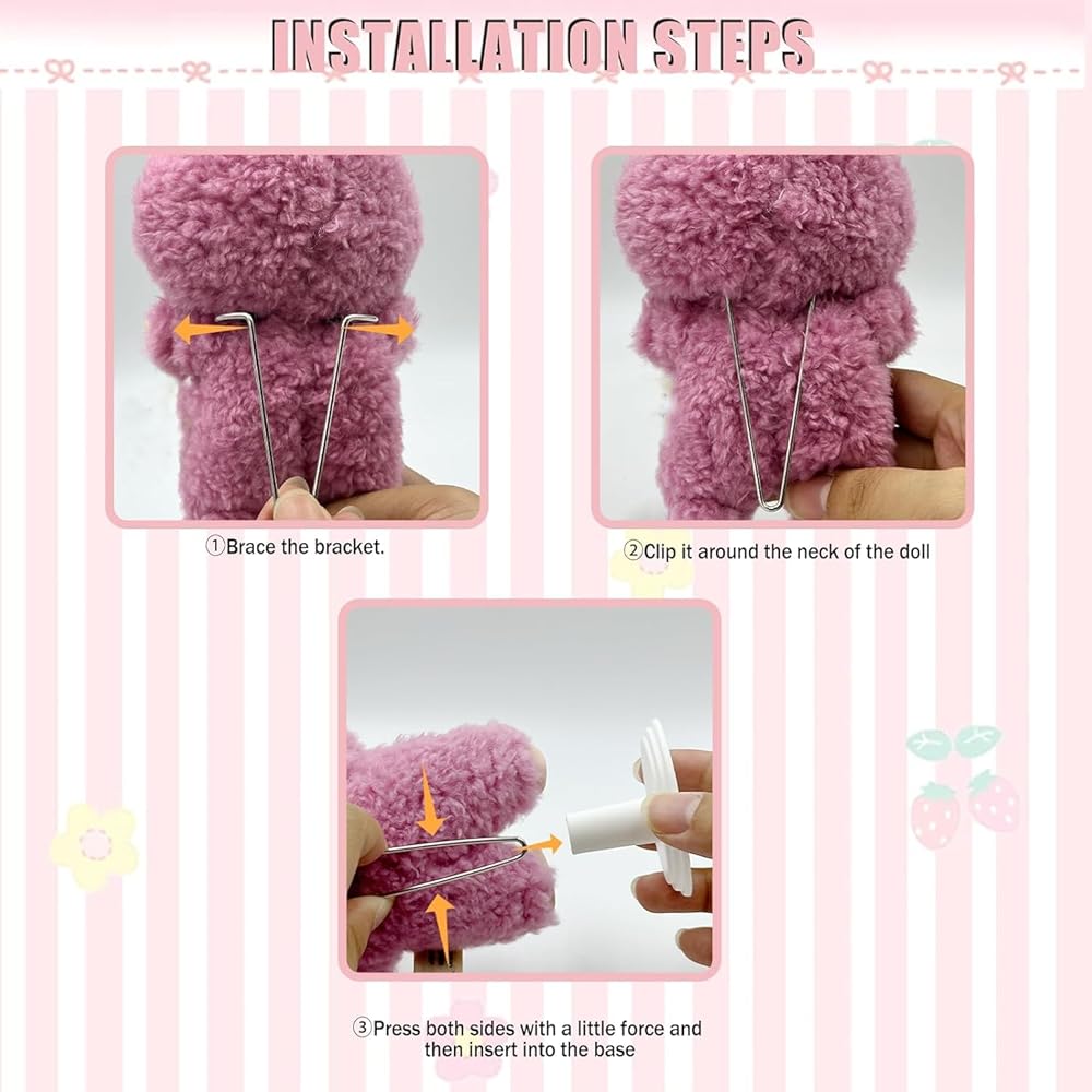 Ruokey Doll Accessories Set 15cm/17cm Plush Costume Outfit for Labubu Dolls White