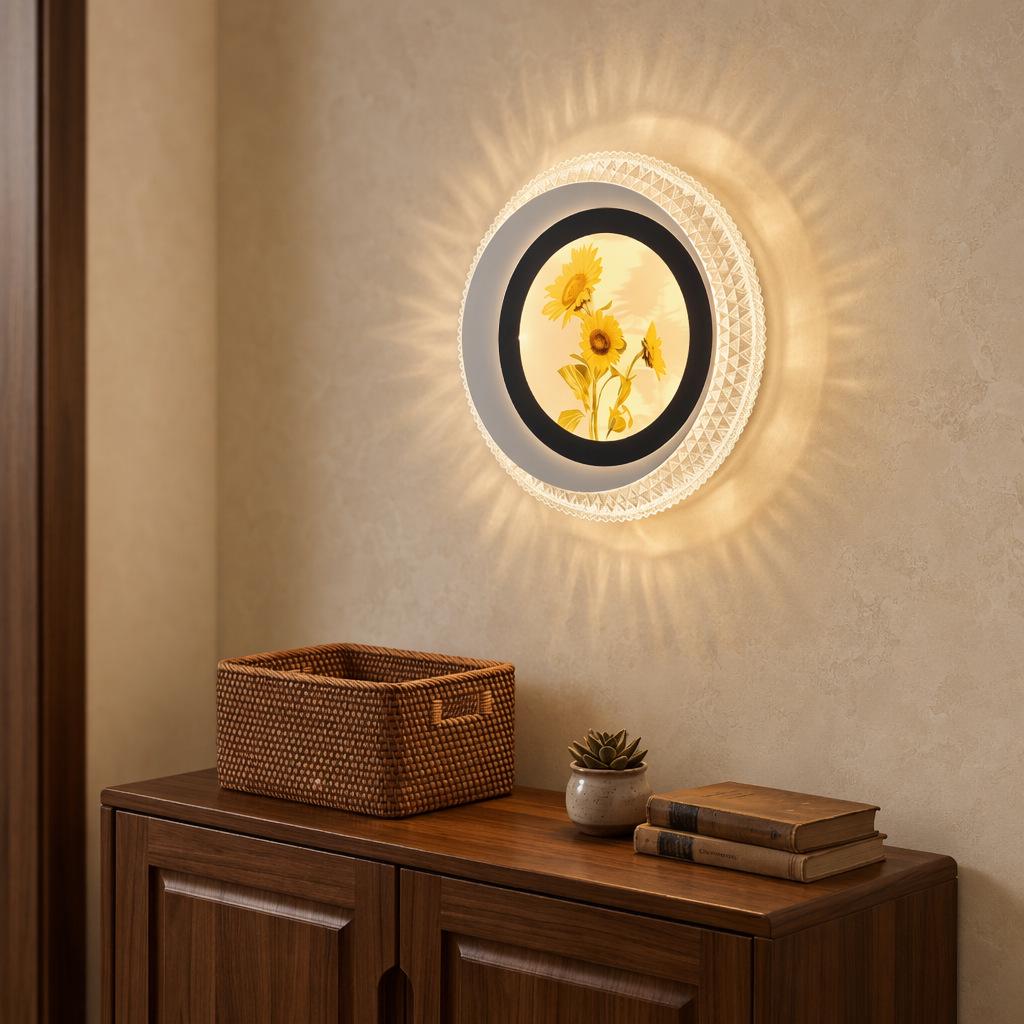 Chinese Style Wave Pattern Wall Lamp for Bedroom and Living Room Decor