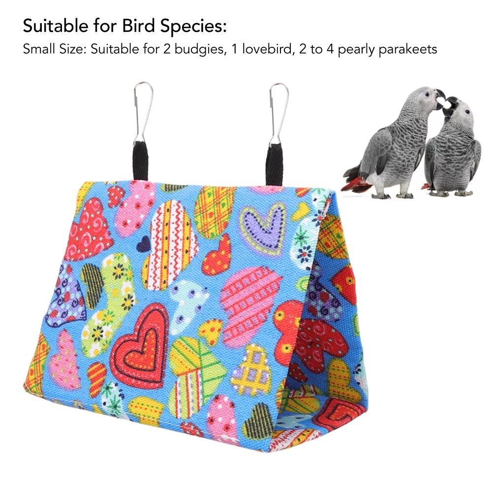 Colorful Canvas Parrot Nest Hammock Triangular Shape Parakeet Snuggle Hut  For Cockatiel