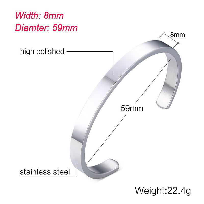 4MM Bis 8MM Kostenlose Gravur Armreif Edelstahl Öffnbar Armreif Name Individuell Personalisierbar Damen Herren Inspirierender Schmuck