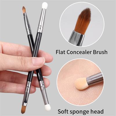 Double End Concealer Brush Foundation Make-up kwasten Zachte sponskop Precisie Schoonheid Cosmetica Tool