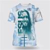 God Religion 3D Printed T-Shirt for Men Christ Jesus Pattern Street Short Sleeve Loose Oversized Tops Tees Daily Casual T Shirts