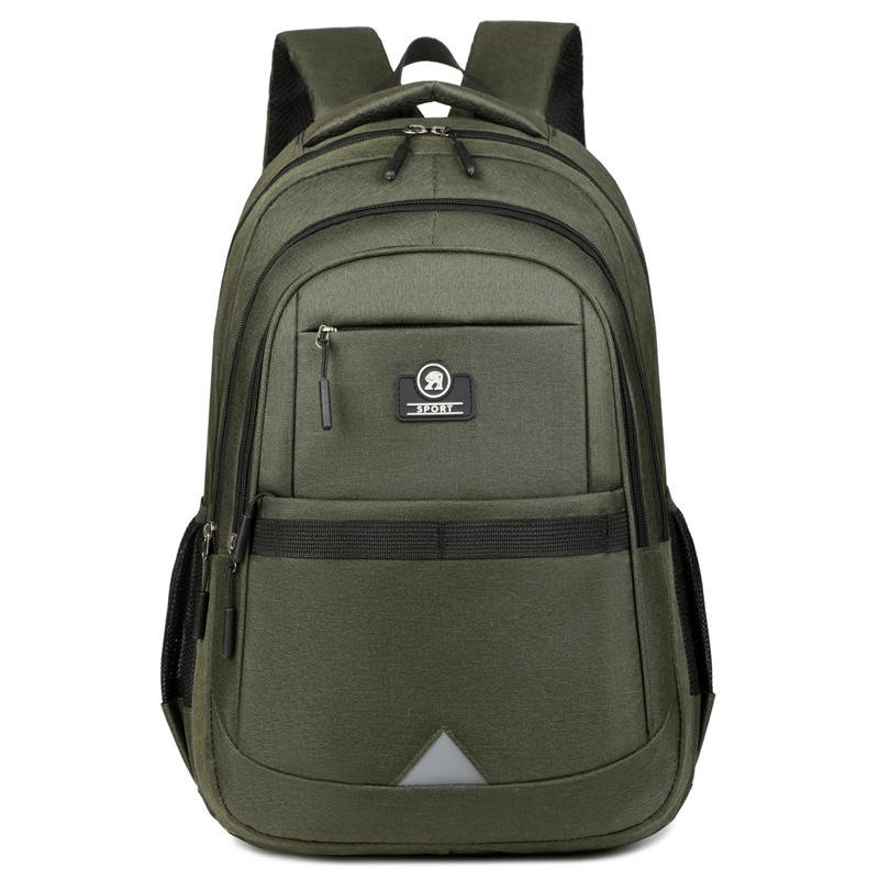

Reflective strip outdoor backpack men s high-end sense large-capacity schoolbag college student men s outing travel bag зелений