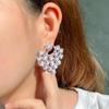 CMM Gorgeous Wedding Jewelry Cubic Zirconia Hollow Big Stud Earrings