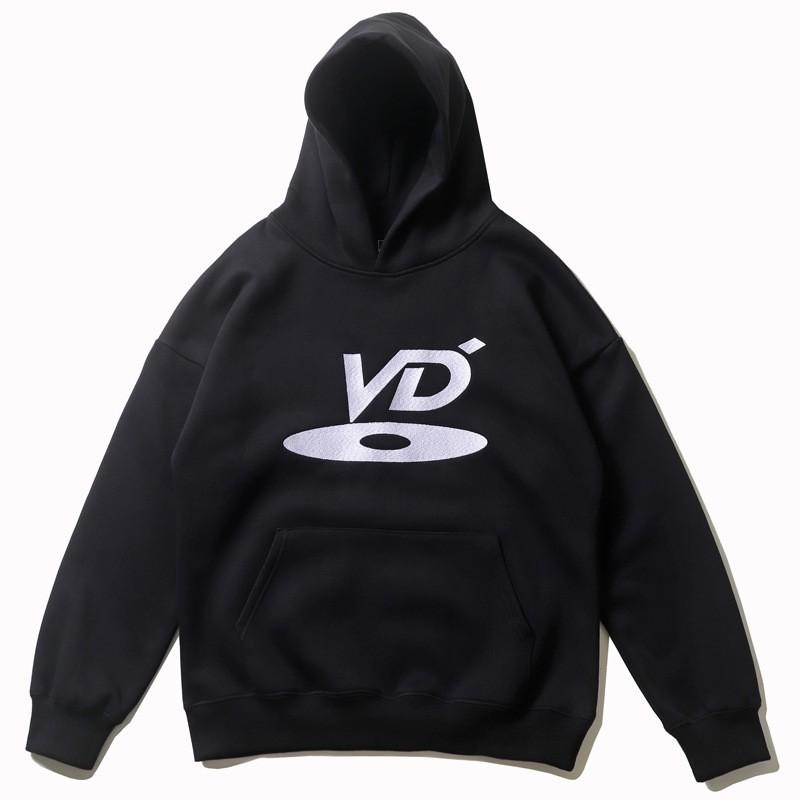 Mens Hoodie Vintage American Style Hip Hop Streetwear Fleece Sweatshirt Kanye Design Letter Print Black M-XXL