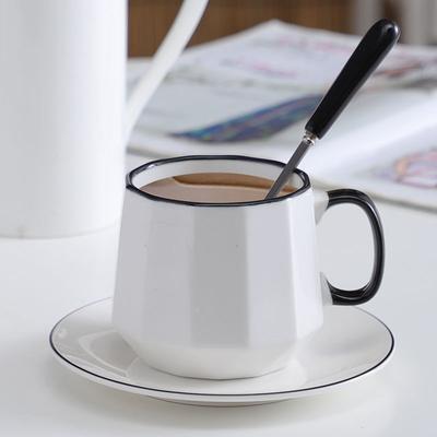 Schlichte, einfarbige Tasse, Kaffeetasse und Teller, zweiteiliges Set im nordischen Stil, Keramik-Wassertasse, Kaffeetasse, Milchtasse, Frühstückstasse