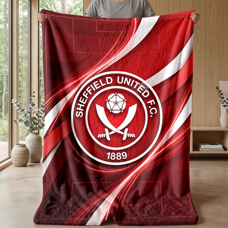 Coperta in Flanella con Stampa Sheffield United Football, Coperta Morbida Calda Leggera per Divano Letto Campeggio