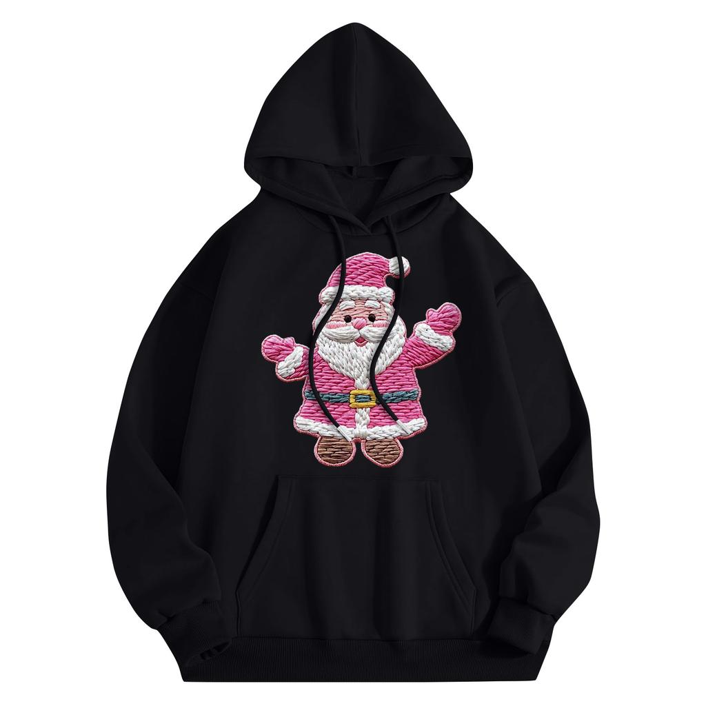 Women's Round Neck Long Sleeve Casual Printed Top Hooded Sweatshirt