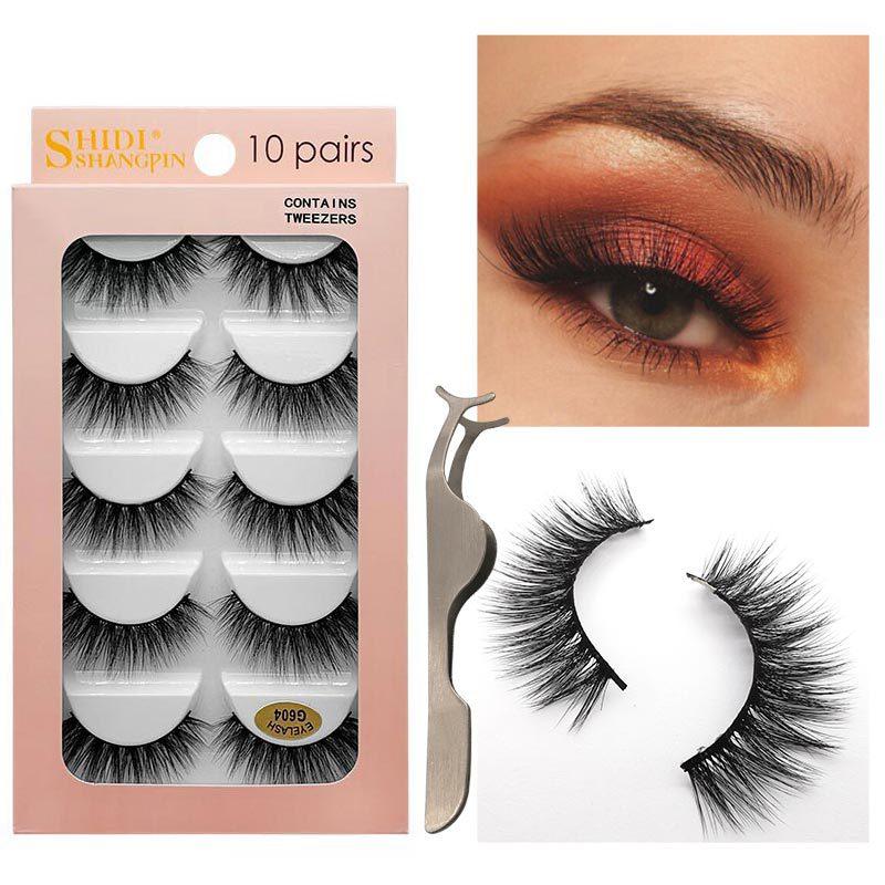 Shidi Shangpin 3d Mink False Eyelashes 10 Pairs Set MINK Thick Eyelashes