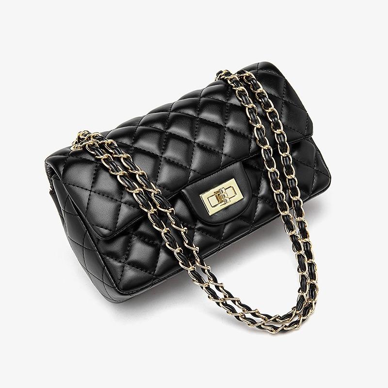 Bag Women's Summer New Single Shoulder Oblique Span Chain Bag Rhombus Small Square Bag Solid Color