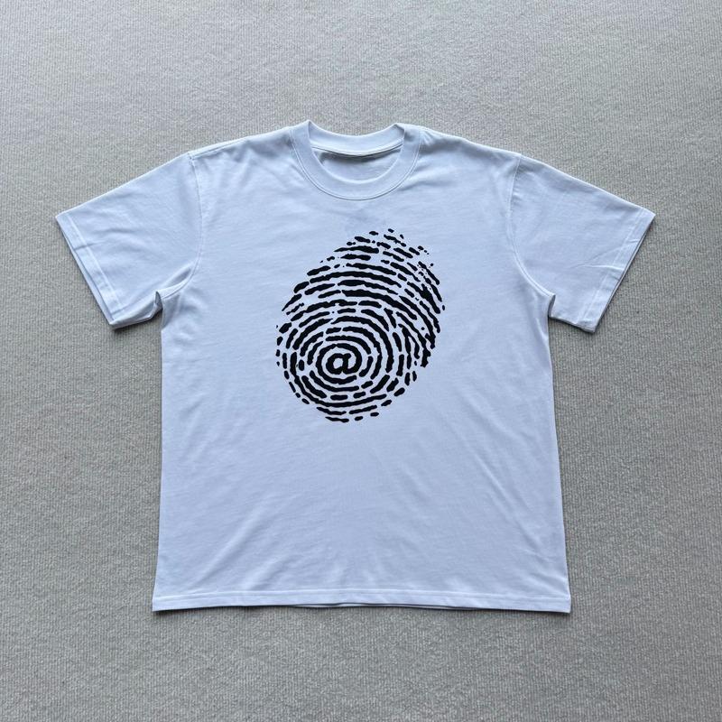 Minimalist Fingerprint At Symbol Print Tshirt Simple Aestheticgraphic Tee Unisex Cottonoversizedshortsleevestreetwearcasualtops