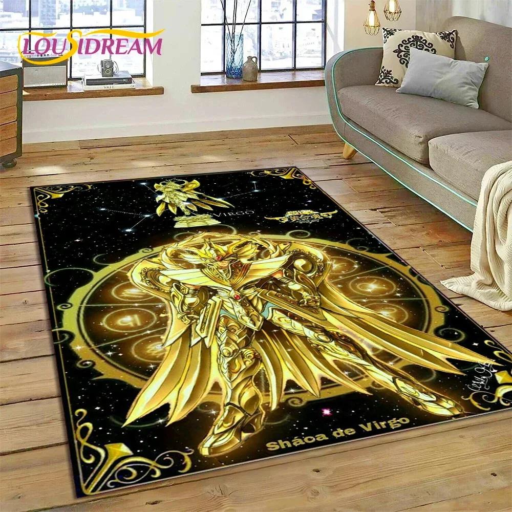 Cartoon Saint Seiya 3D Retro Anime Carpet Rug for Bedroom Living Room Home Sofa Decoration,Children Game Large Decor Floor Mat