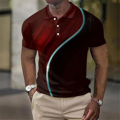 Herren Poloshirt Kurzarm 3D-Druck Oberteile Mode Polyester Atmungsaktiv Bequem Poloshirts