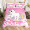 Unicorn Bedding Set Full QueenCartoon Rainbow Animal Comforter Cover Kids Girls Glitter Unicorn Duvet Cover Kawaii Quilt Cover