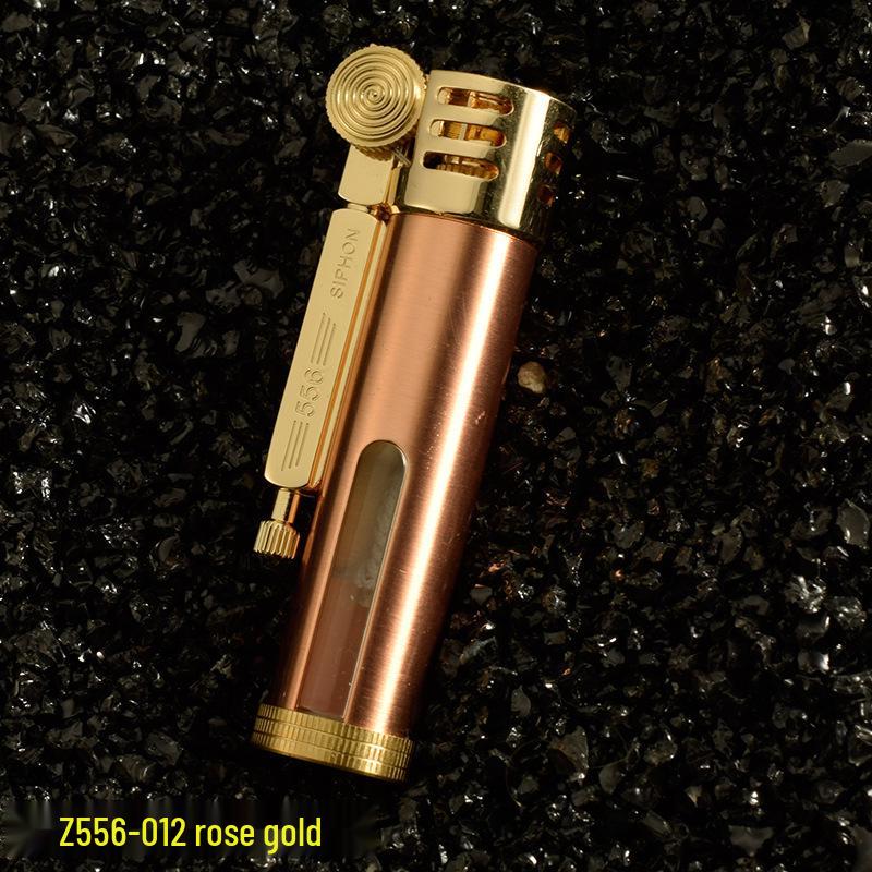 Zorro 556 Transparent Brass Kerosene Lighter - Metal Gift for Men
