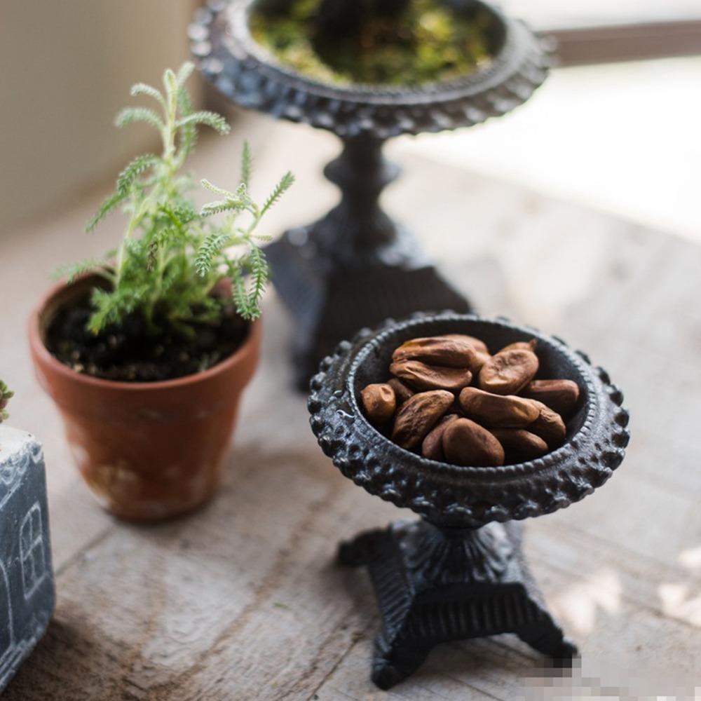 5.12in Vintage Pillar Candle Stand Iron Ornate Iron Candlestick  Fireplace Mantel Decor