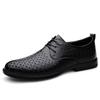 Men's Business Leather Shoes Summer First Layer Cowhide Hole Shoes Breathable Office Leather Shoes Hollow Small Leather Shoes