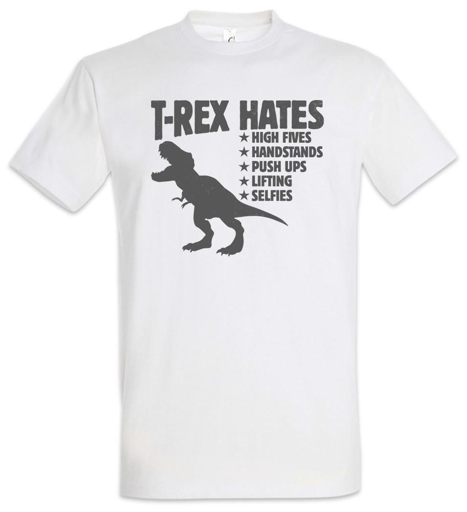 

T-Rex Hates Mens T-Shirt Tyrannosaurus Rex T-Rex Dino Gym Body Building S