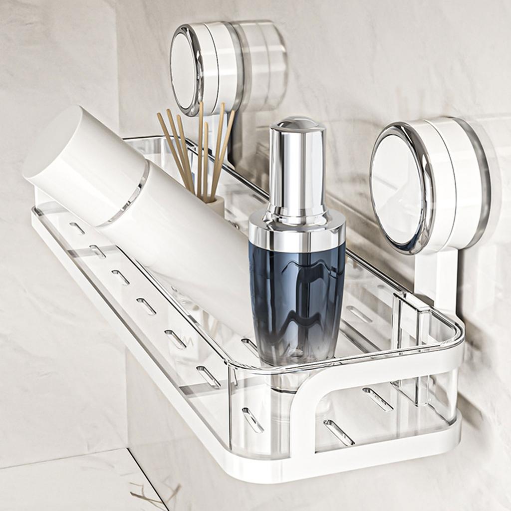 Suction Cup Storage Shelf For Bathroom Wasy Installation Bathroom Organizers Storage Rack Suitable For All Smooth Walls