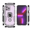 For iPhone 15 Pro Phone Case WANLONFENG PC TPU Back Cover Kickstand with Tempered Glass
