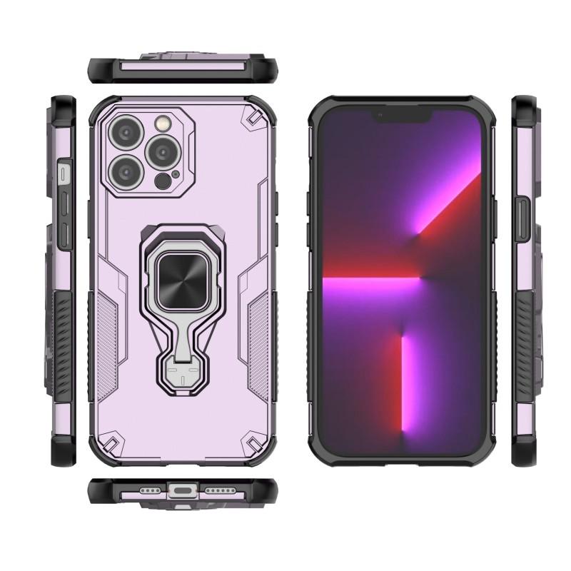 For iPhone 15 Pro Phone Case WANLONFENG PC TPU Back Cover Kickstand with Tempered Glass