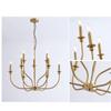 Contemporary Minimalist Wrought Iron Branch Chandelier for Living Room, Dining Room, Bedroom, Farmhouse, or Balcony Lighting.