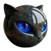 Resin Cat Head Stone Decorative Art Statue Cat Stone Statute for Halloween Bedroom Bookshelf Decoration