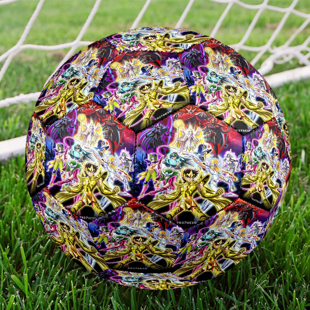 Saint Seiya Indoor Soccer Ball Size 5 Colorful All Ages Machine Stitched PVC Competition Ready Durable High-Bounce