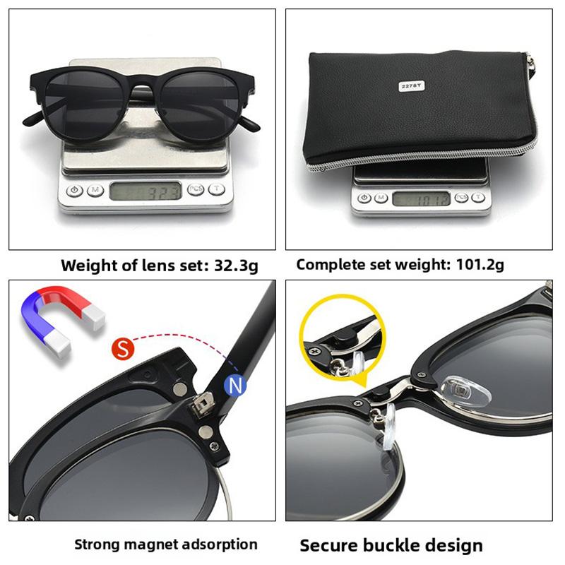 Sun Glasses Glasses Clip-on Magnetic Attachable UV Protection Fashionable Colorful Sunglasses Ladies Myopia Eyeglasses Spectacle Frame Frame