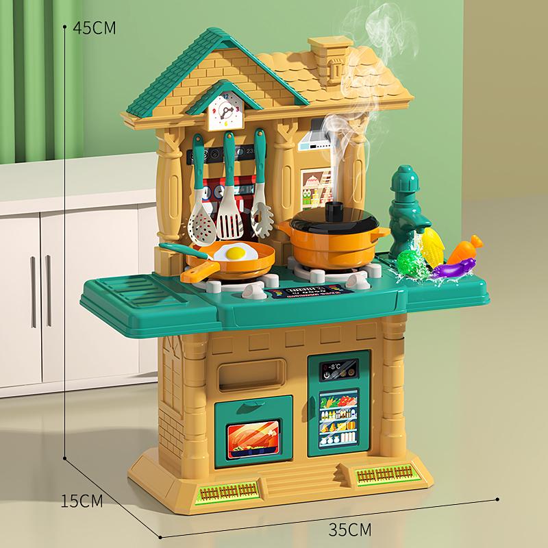 Pretend Playsets 45CM Educational Kitchen Toy Playset For Toddlers Children Villa kitchen Stove Gift For Kids