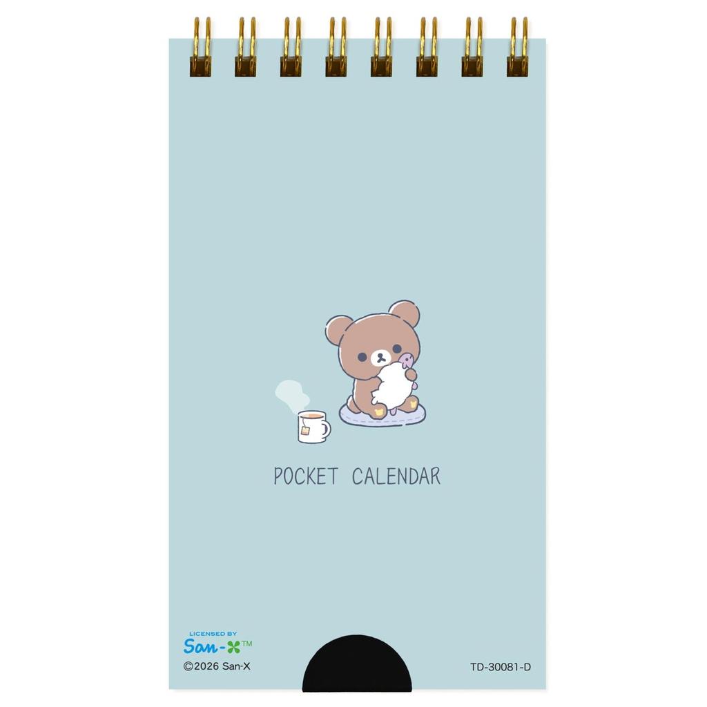 TODAN 2027 Pocket Calendar Chairoyikoguma TD-30081-D San-X Compact Mini Monthly Planner Stand-up Desk Calendar