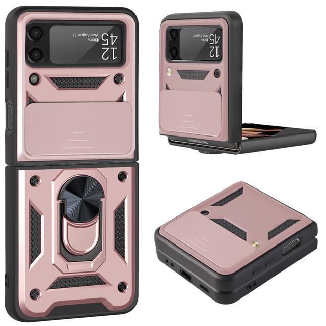 Z Flip 4 Case For Samsung Galaxy Z Flip 4 3 5g Case Armor Lens Protection Stand Back Cover For Samsung Z Flip4 Flip3 5g Case