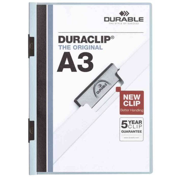 DURACLIP chemise à pince, format A3, bleu