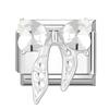 Zircone Brillante Farfalla Fiocco Cuore Link Charm Italiani Adatti per Bracciale in Acciaio Inossidabile da 9mm Gioielli da Donna Fai da Te Creazione Regali